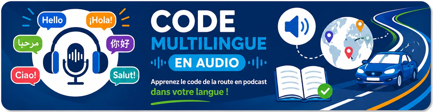 Code route podcast audio multilingue